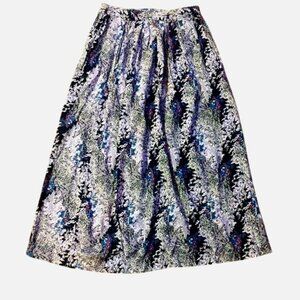 Vintage Code 7 New York Skirt Size 9 Black Gray Blue Red Tan Floral Pockets Used